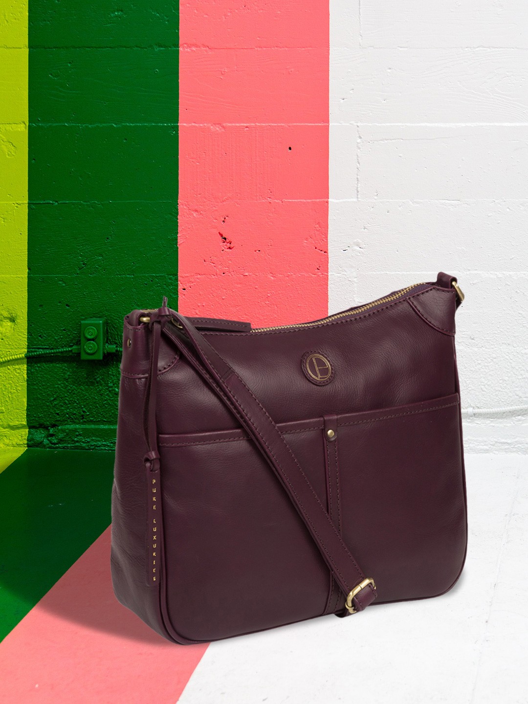 

PURE LUXURIES LONDON Women Purple Solid Genuine Leather Clovely Sling Bag