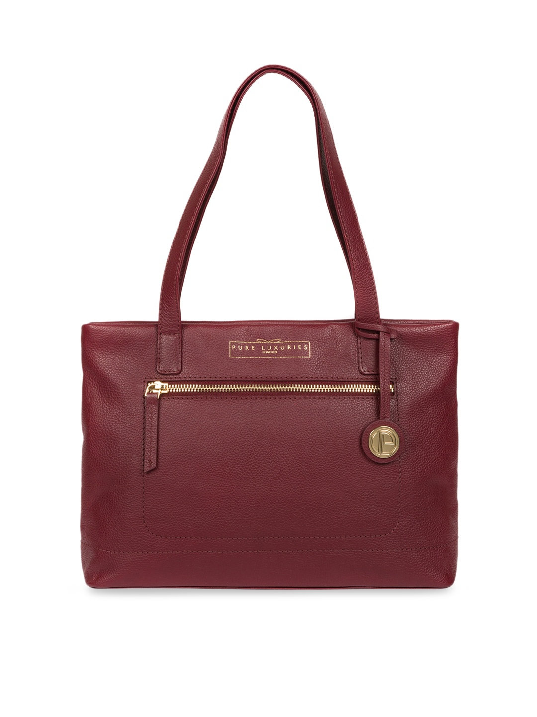 

PURE LUXURIES LONDON Women Maroon Solid Genuine Leather Adley Shoulder Bag