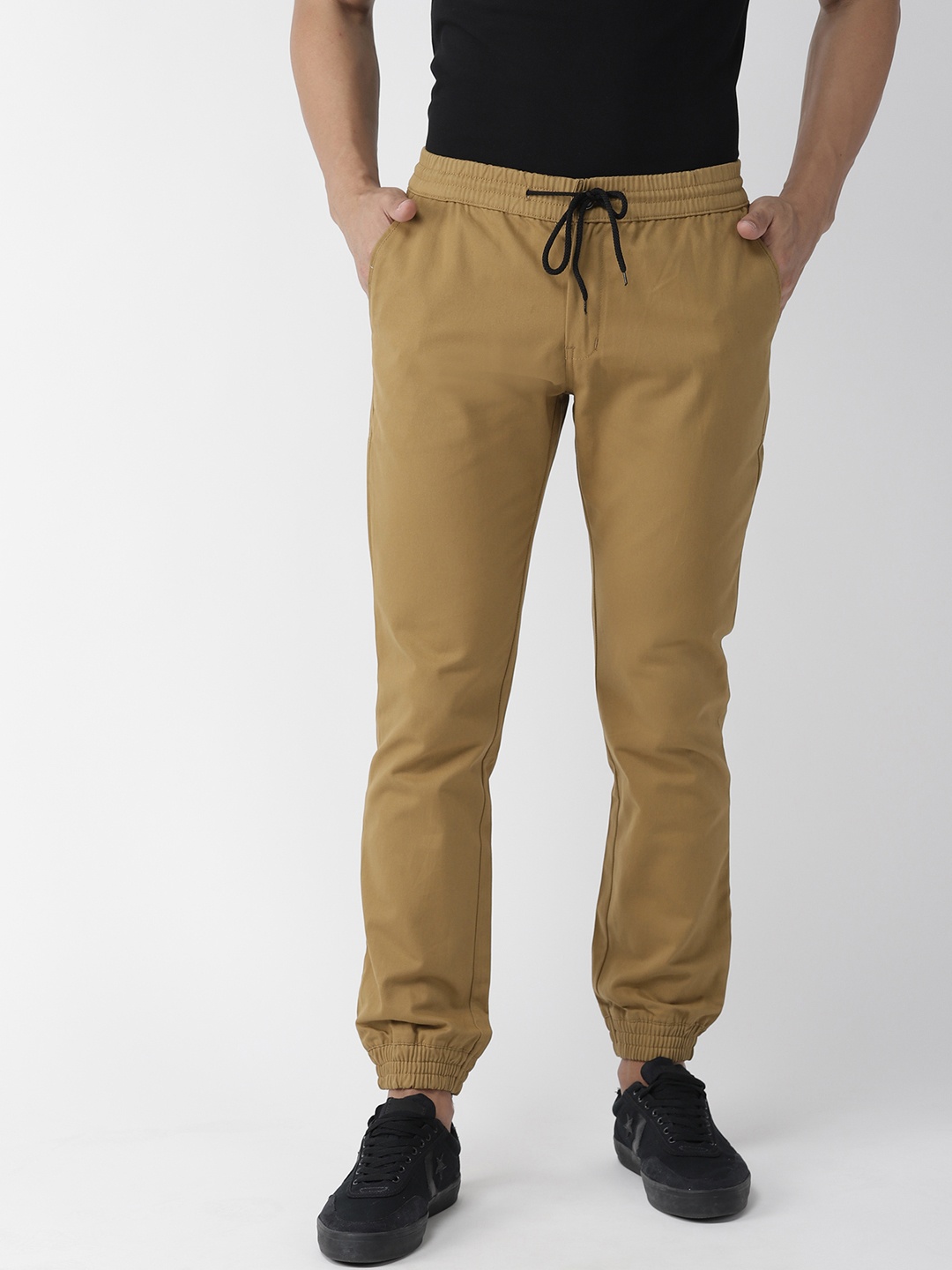 

Hubberholme Men Khaki Slim Fit Solid Joggers