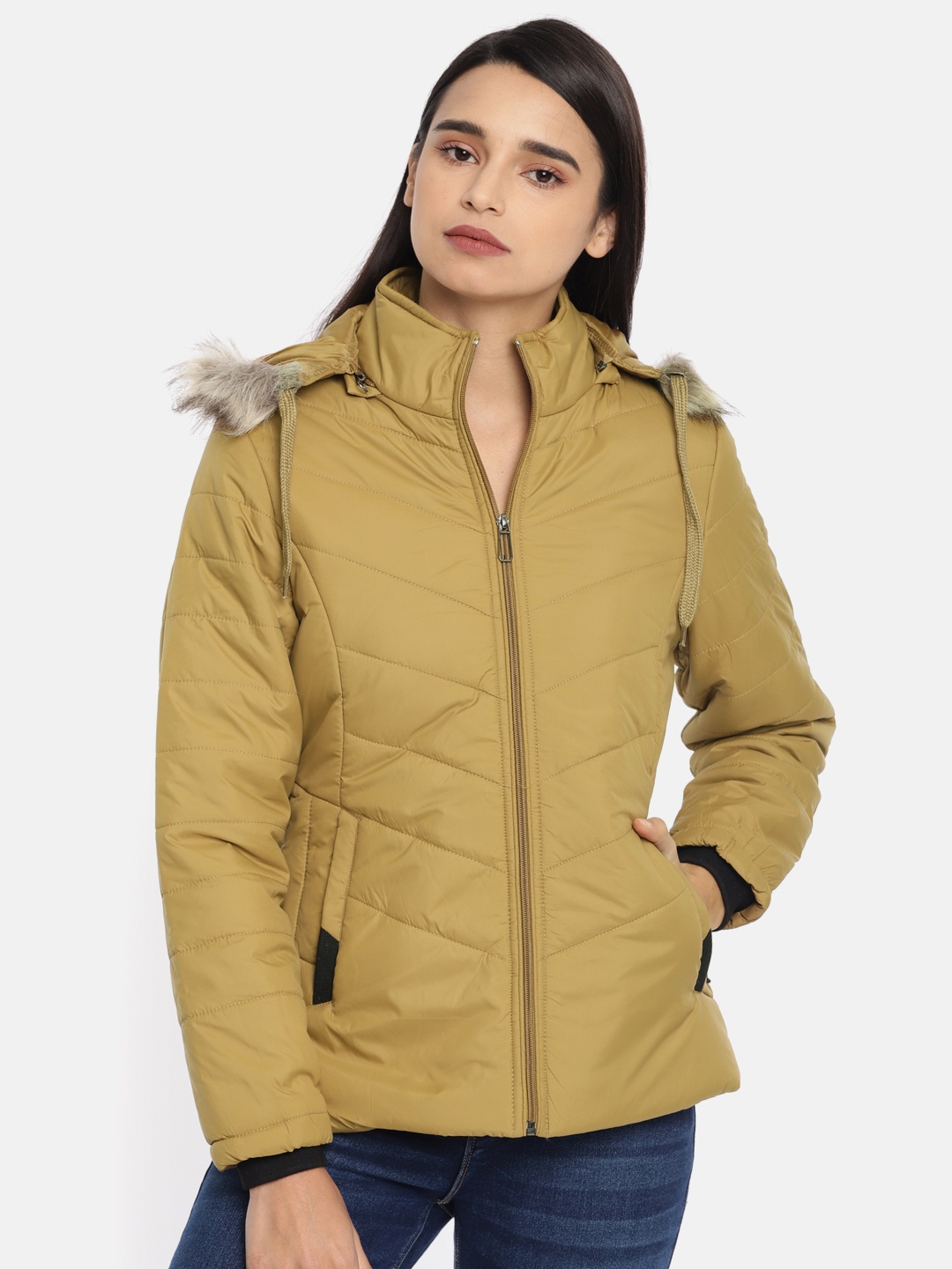 

Foreign Culture By Fort Collins Women Khaki Solid Jacket