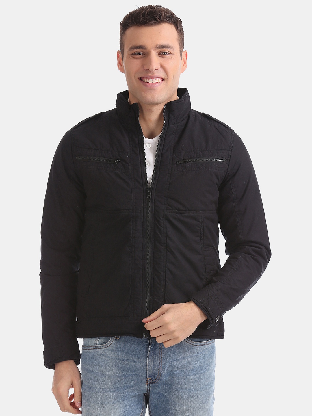 

Flying Machine Men Black Solid Tailored Jacket