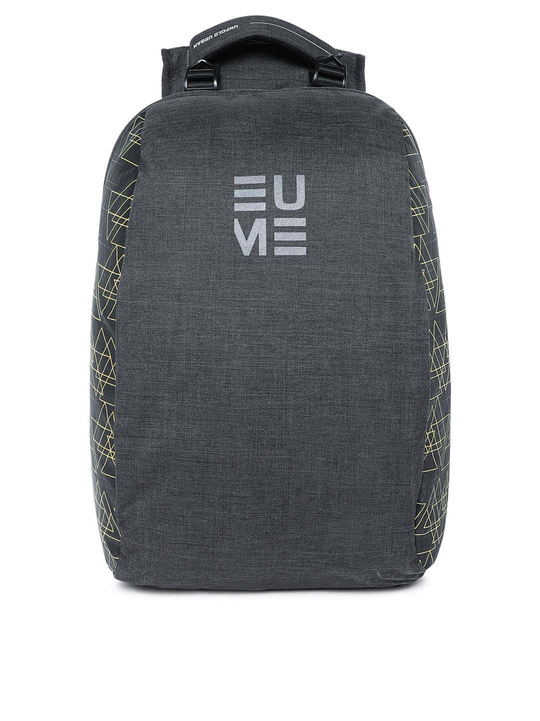 

EUME Unisex Yellow & Grey Solid Backpack