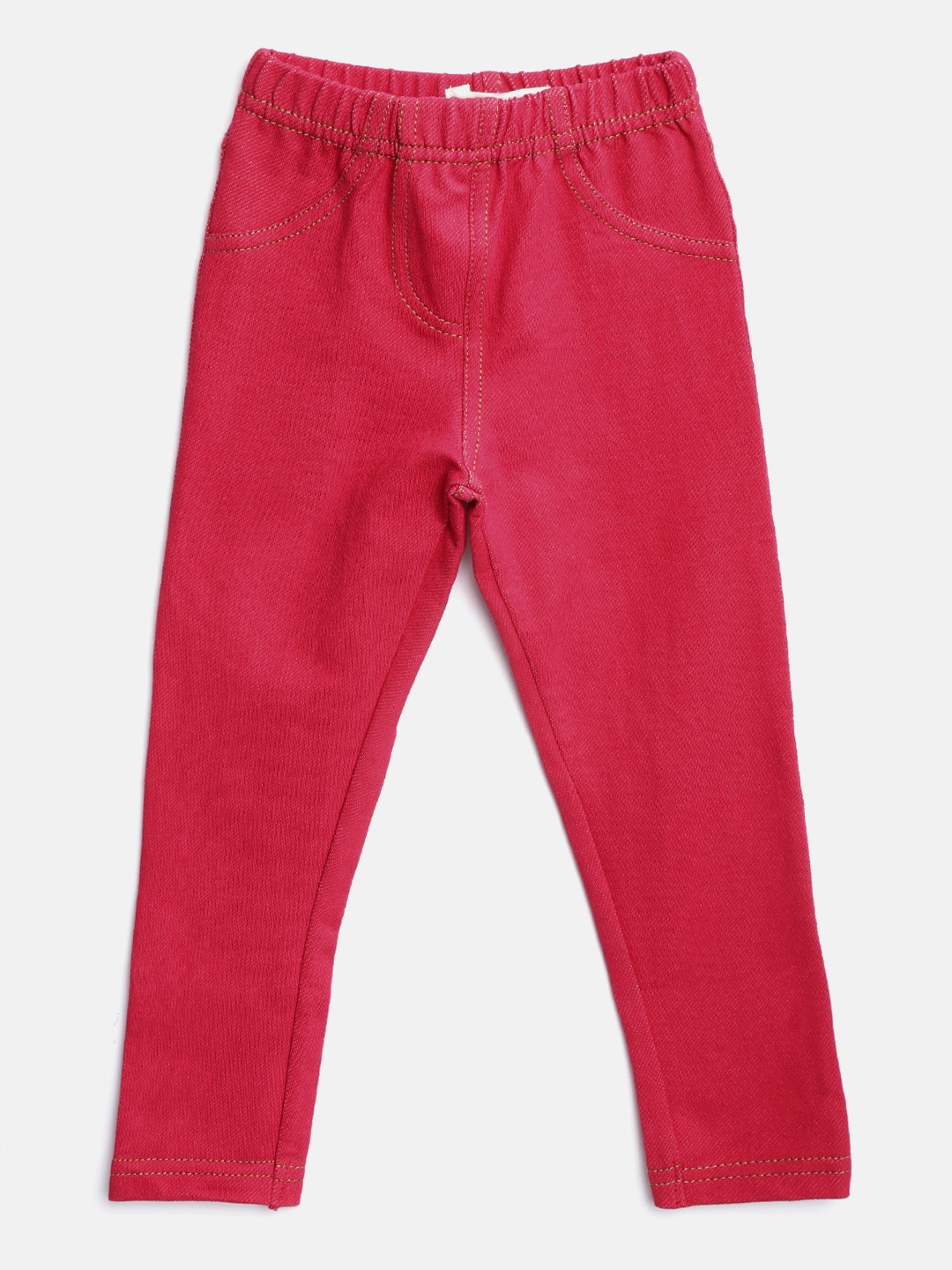 

Bella Moda Girls Pink Solid Skinny Fit Treggings, Red