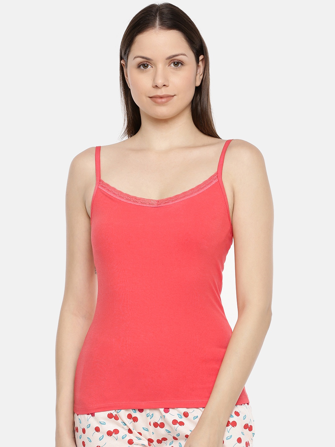 

Slumber Jill Coral Pink Sold Bust Support Camisole SJCM14