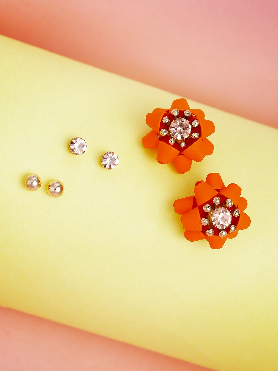 

PRITA BY PRIYAASI Set of 3 Gold-Plated Handcrafted Studs