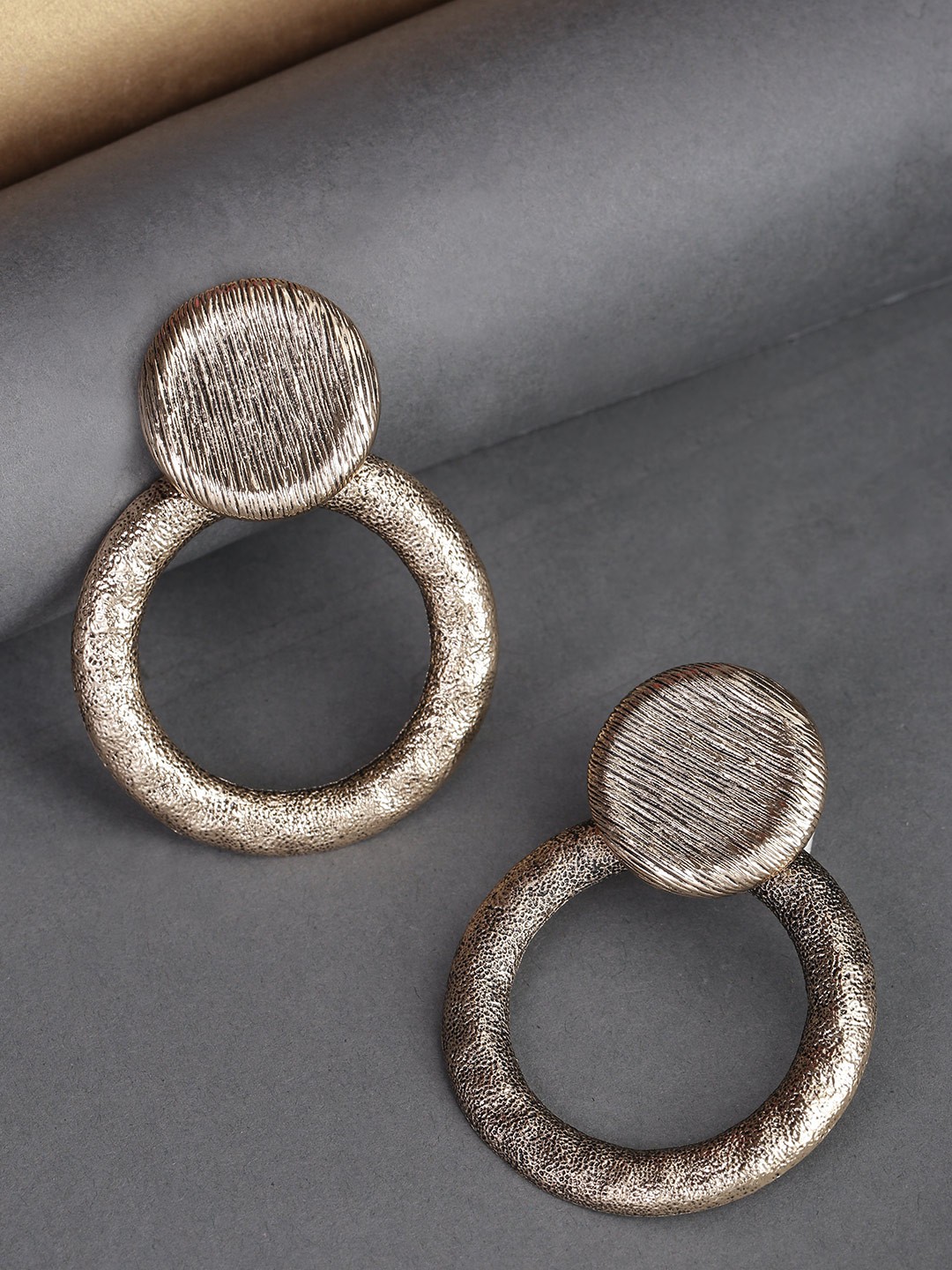 

PRITA Gold-Plated Hand Painted Circular Drop Earrings