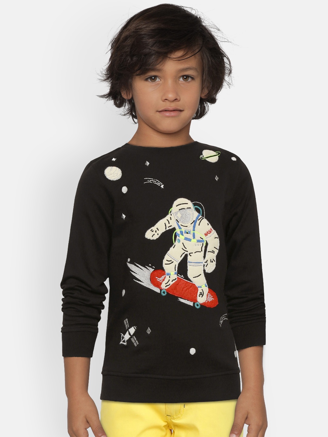 

Cherry Crumble Kids Black & Off-White Applique Sweatshirt