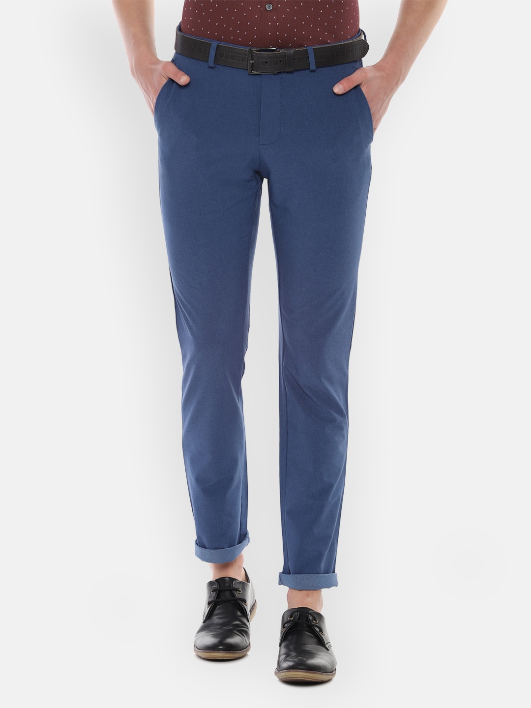 

Allen Solly Men Blue Slim Fit Printed Regular Trousers