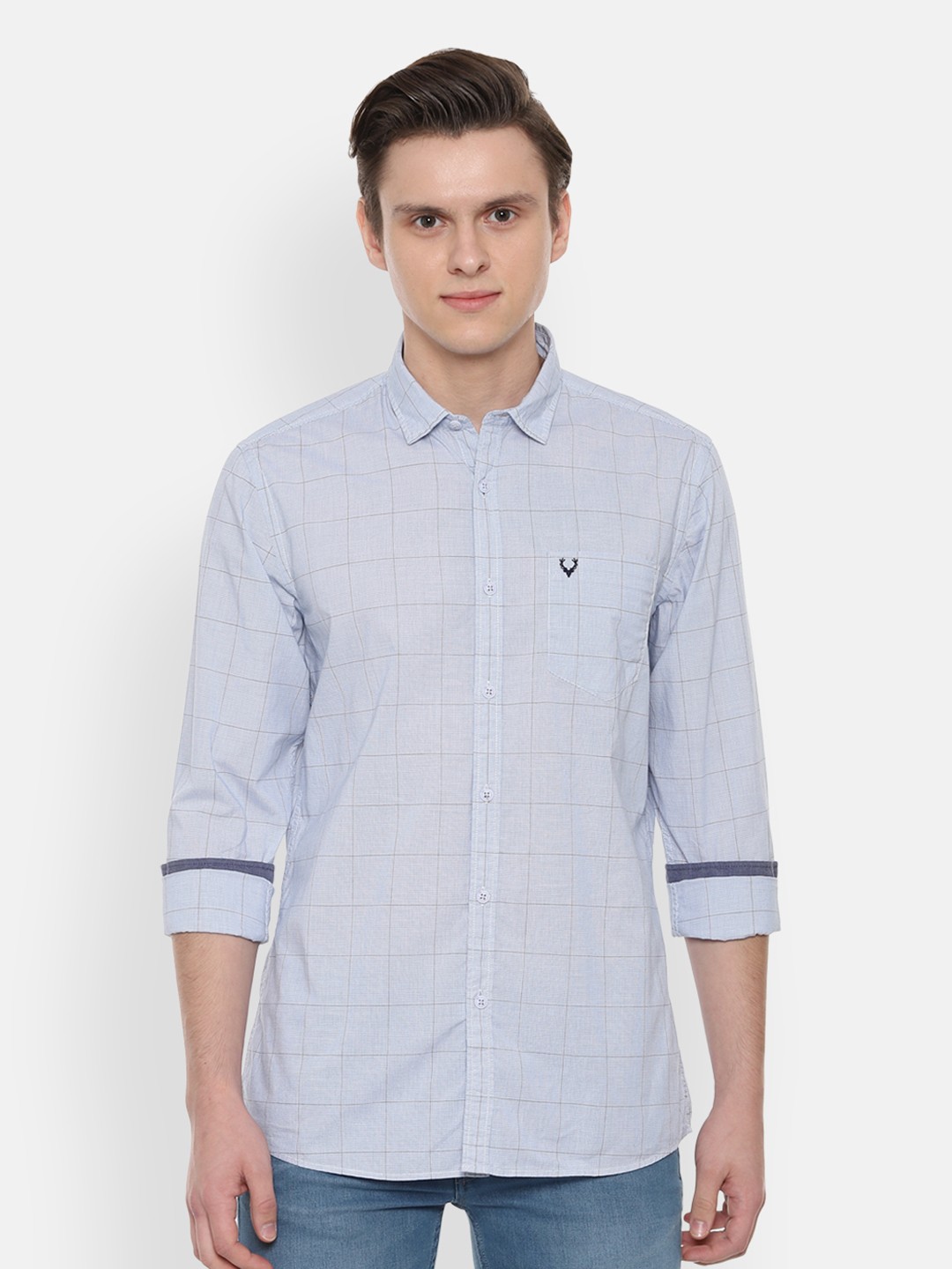 

Allen Solly Men Blue Slim Fit Checked Casual Shirt