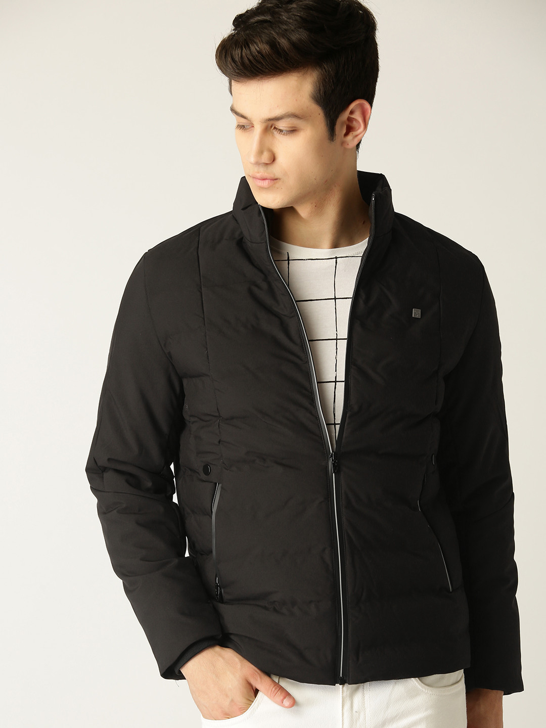 

Allen Solly Men Black Solid Padded Jacket