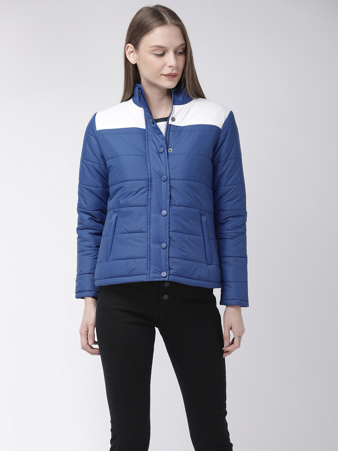 

Flying Machine Women Blue Solid Puffer Jacket