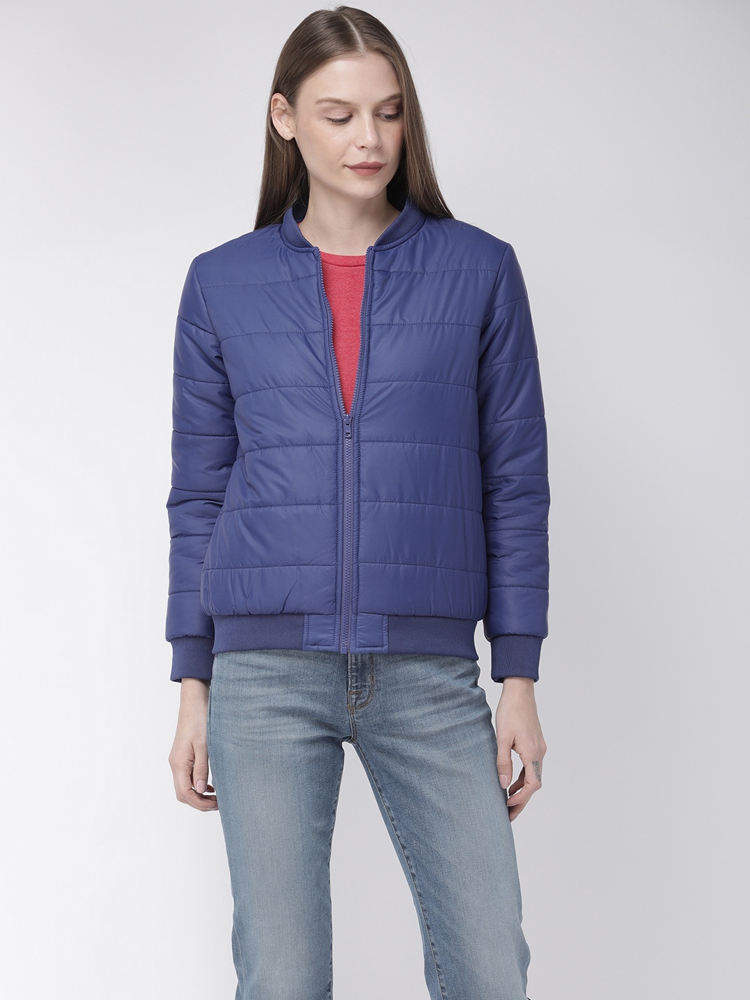 

Flying Machine Women Blue Solid Puffer Jacket
