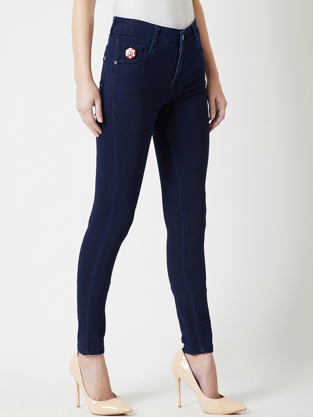 

Miss Chase Women Navy Blue Skinny Fit Mid-Rise Clean Look Stretchable Jeans