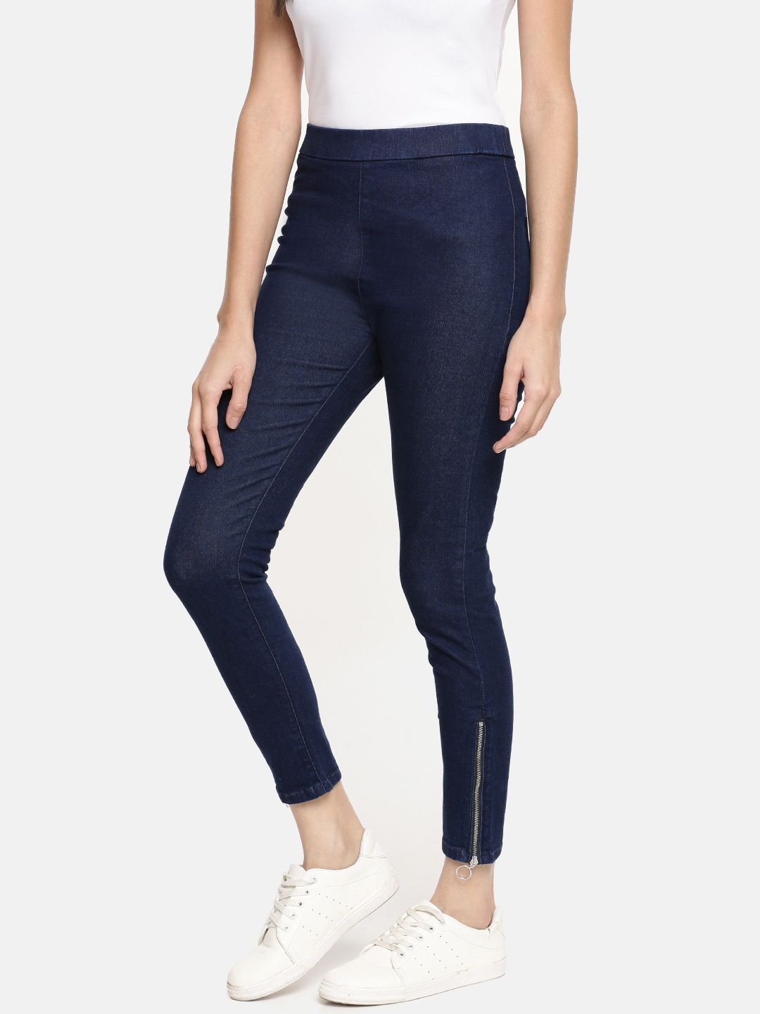 

SPYKAR Women Blue Alexa Super Skinny Fit Mid-Rise Ankle Length Jeggings