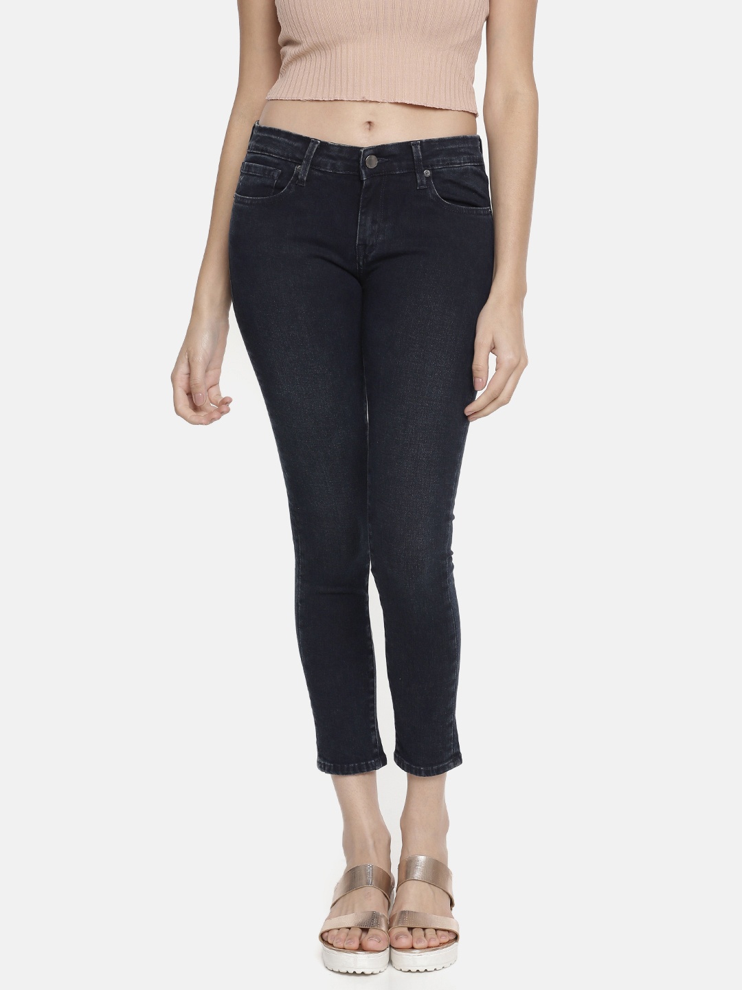 

SPYKAR Women Alicia Blue Super Skinny Fit Mid-Rise Clean Look Stretchable Jeans