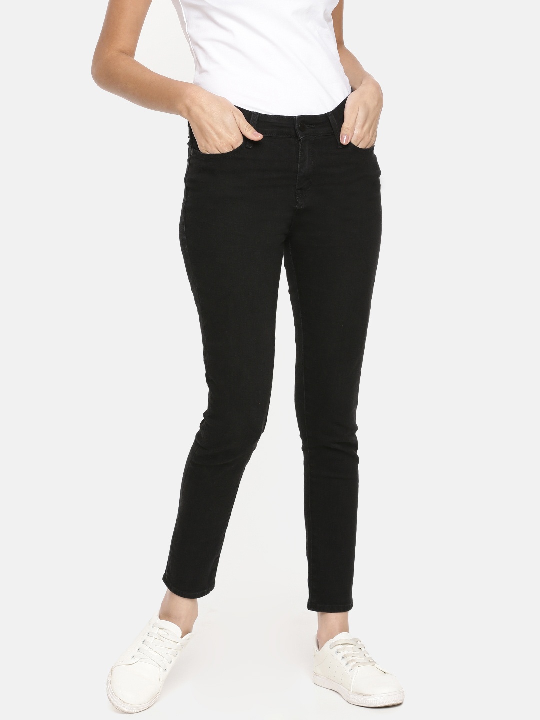 

SPYKAR Women Black Adora Skinny Fit Mid-Rise Clean Look Stretchable Jeans