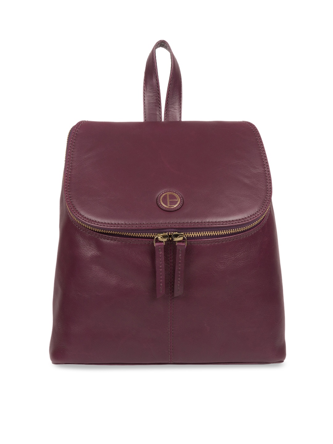 

PURE LUXURIES LONDON Women Purple Solid Genuine Leather Marbury Backpack