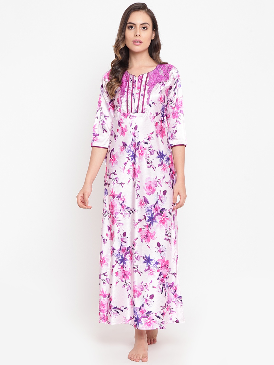 

Sweet Dreams Pink Floral Printed Nightdress