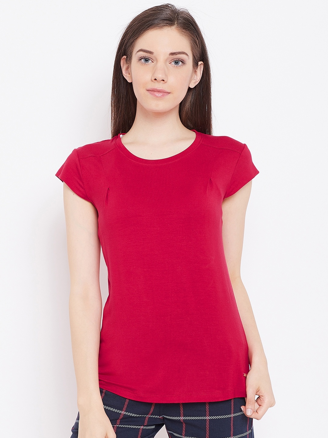 

Sweet Dreams Women Red Solid Lounge T-Shirt