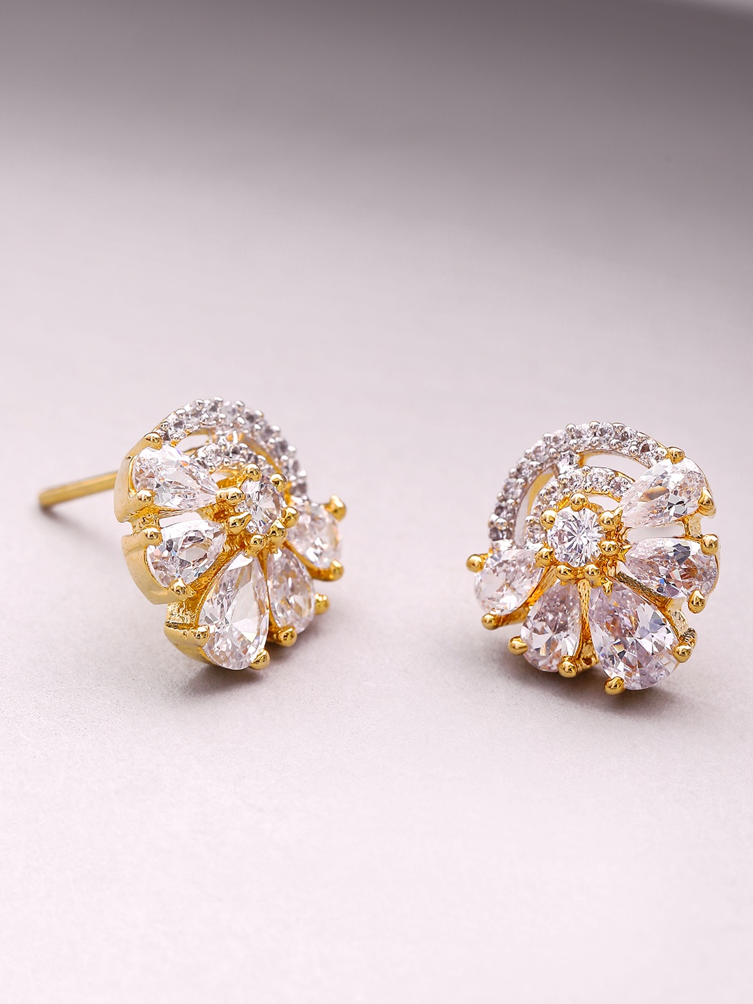 

Priyaasi Gold-Plated Handcrafted Stone Studded Floral Studs