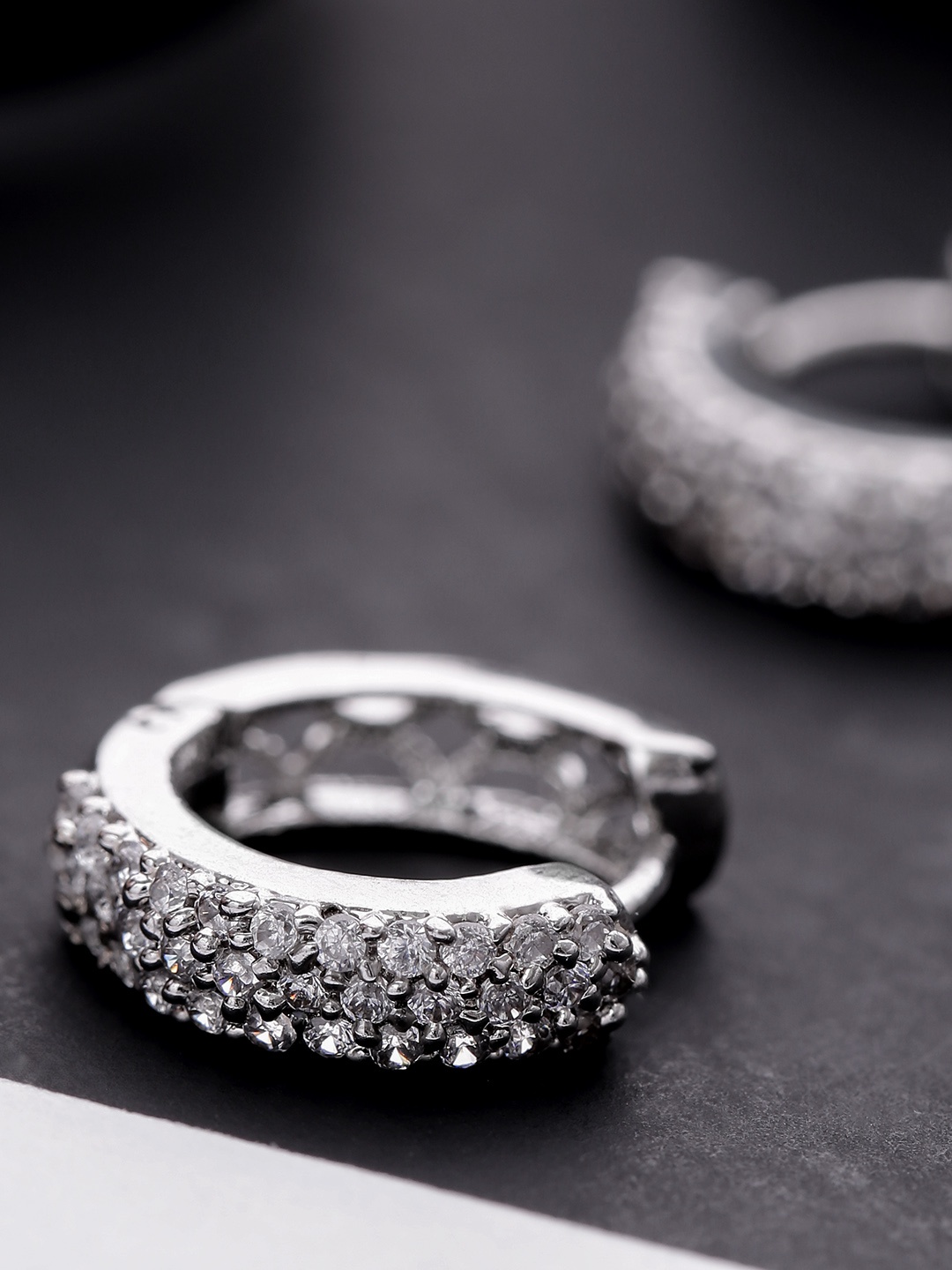 

Priyaasi Silver-Plated Handcrafted Stone Studded Circular Studs