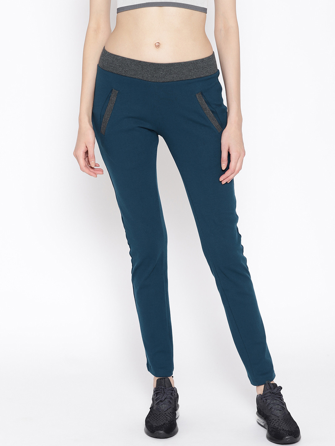 

Cayman Women Teal Blue Solid Track Pants