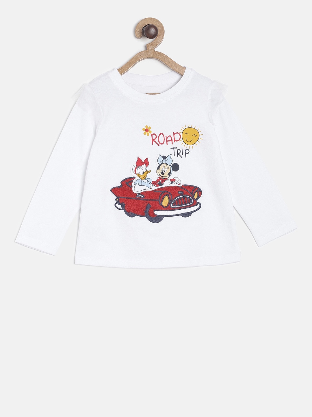 

MINI KLUB Girls White Disney Printed Pure Cotton Top