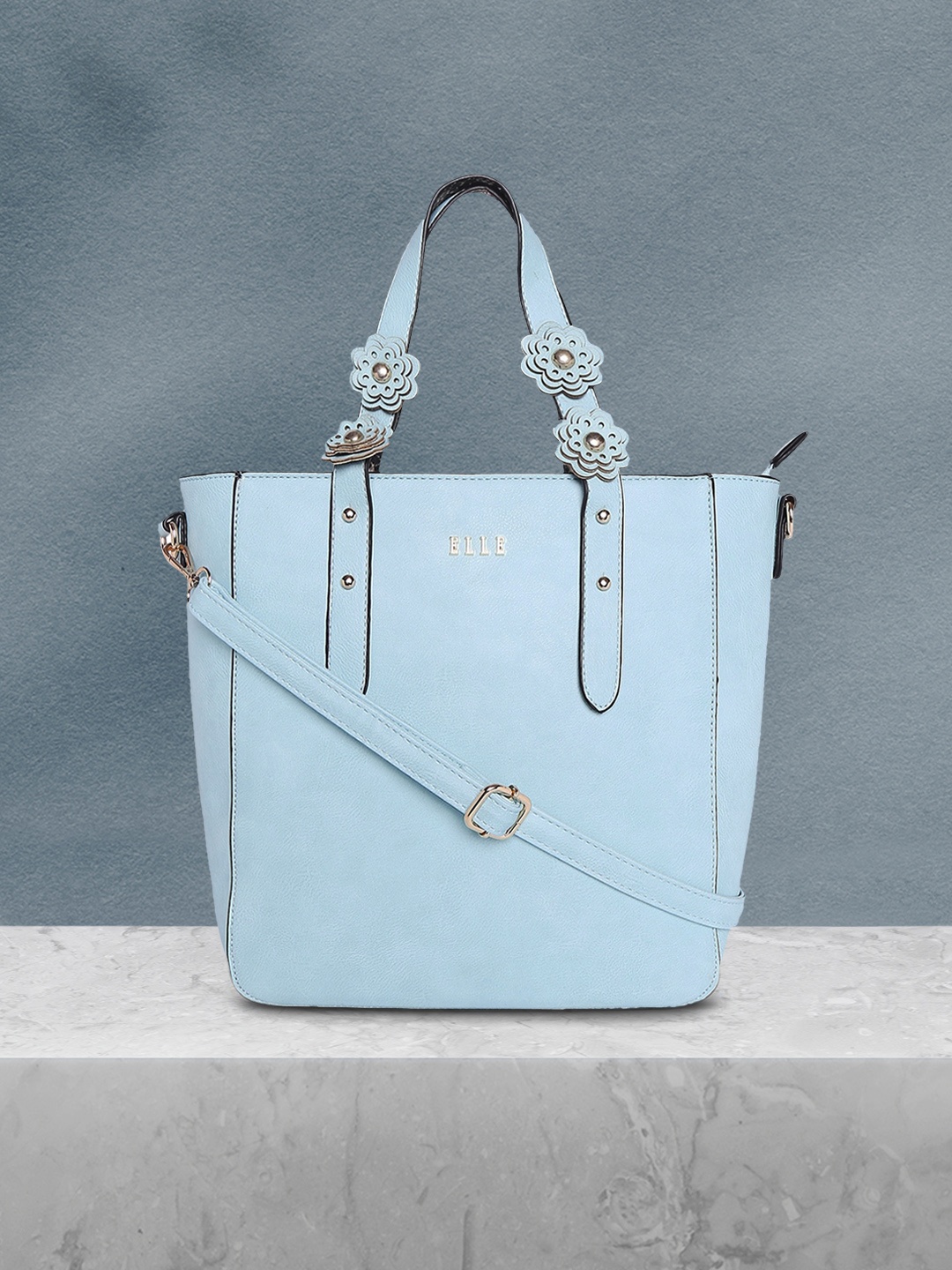 

ELLE Blue Solid Handheld Bag