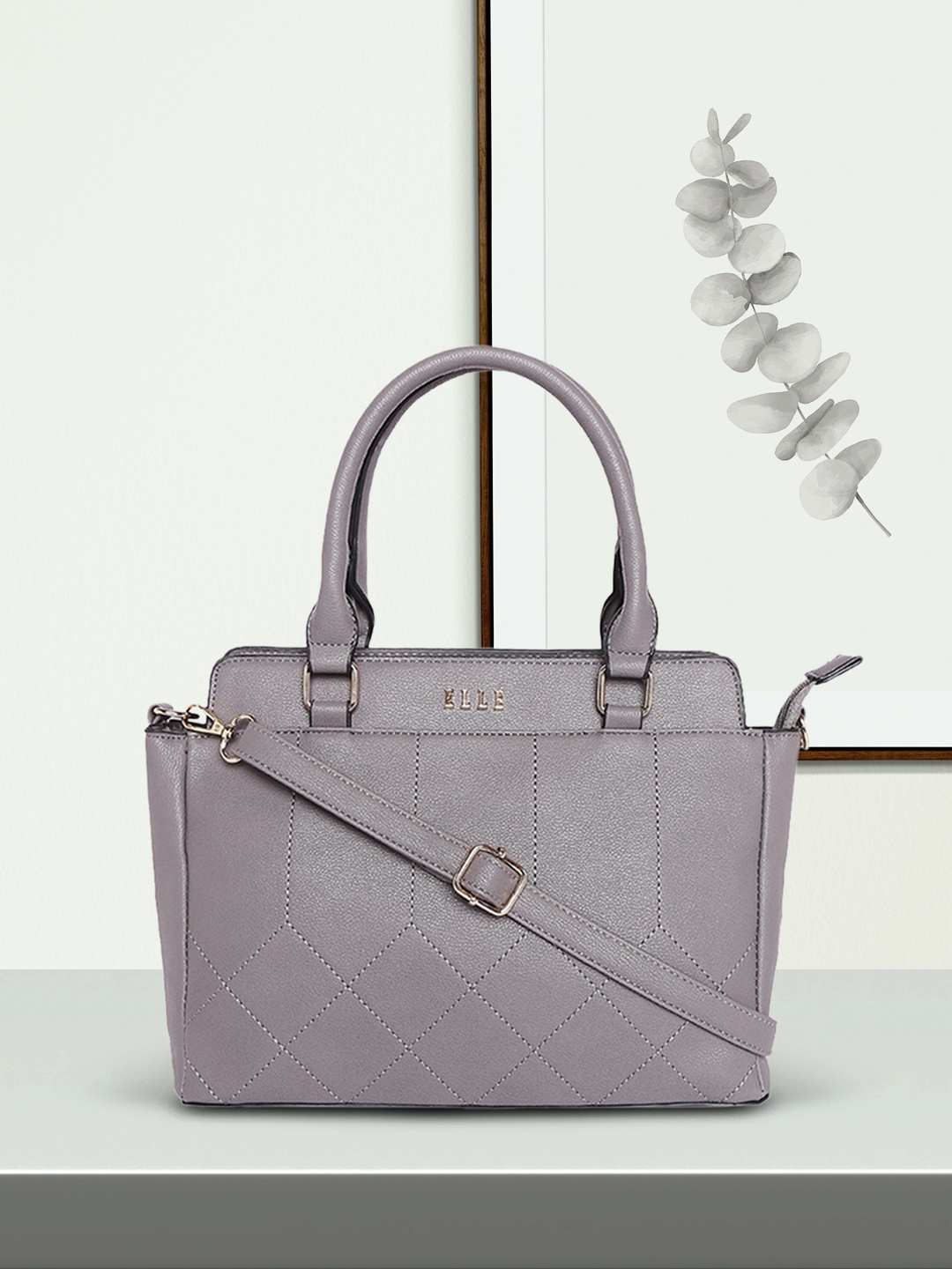 

ELLE Grey Textured Handheld Bag