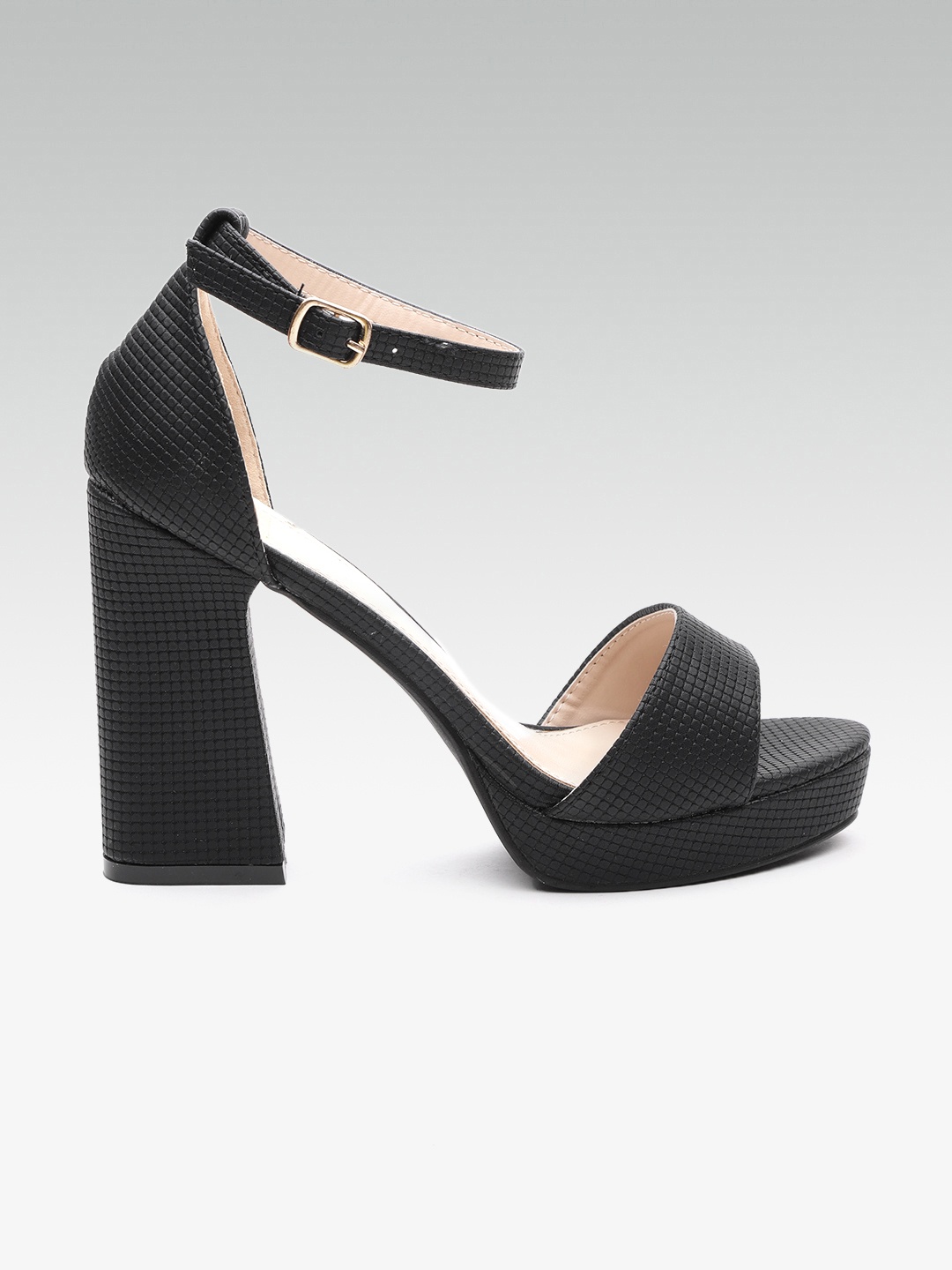 

Carlton London Women Black Textured Block Heels