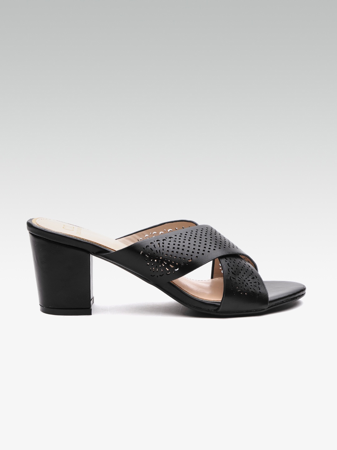 

Carlton London Women Black Laser Cut Block Heels