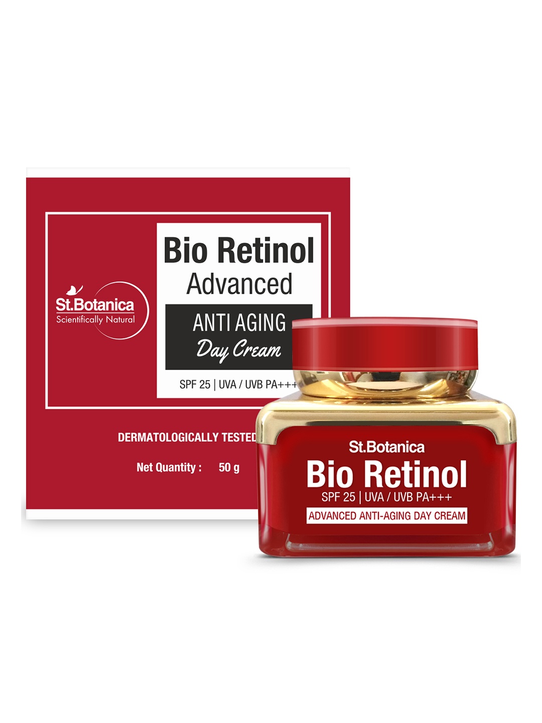 

St.Botanica Unisex Retinol Advanced Anti Aging Day Cream SPF 30 UVA/UVB PA 50g, Red