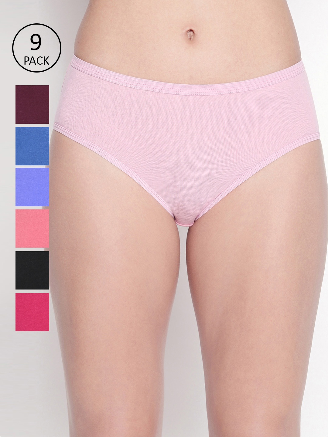 Bodycare Women Assorted Pack of 9 Hipster Briefs E26BCD-9PCS