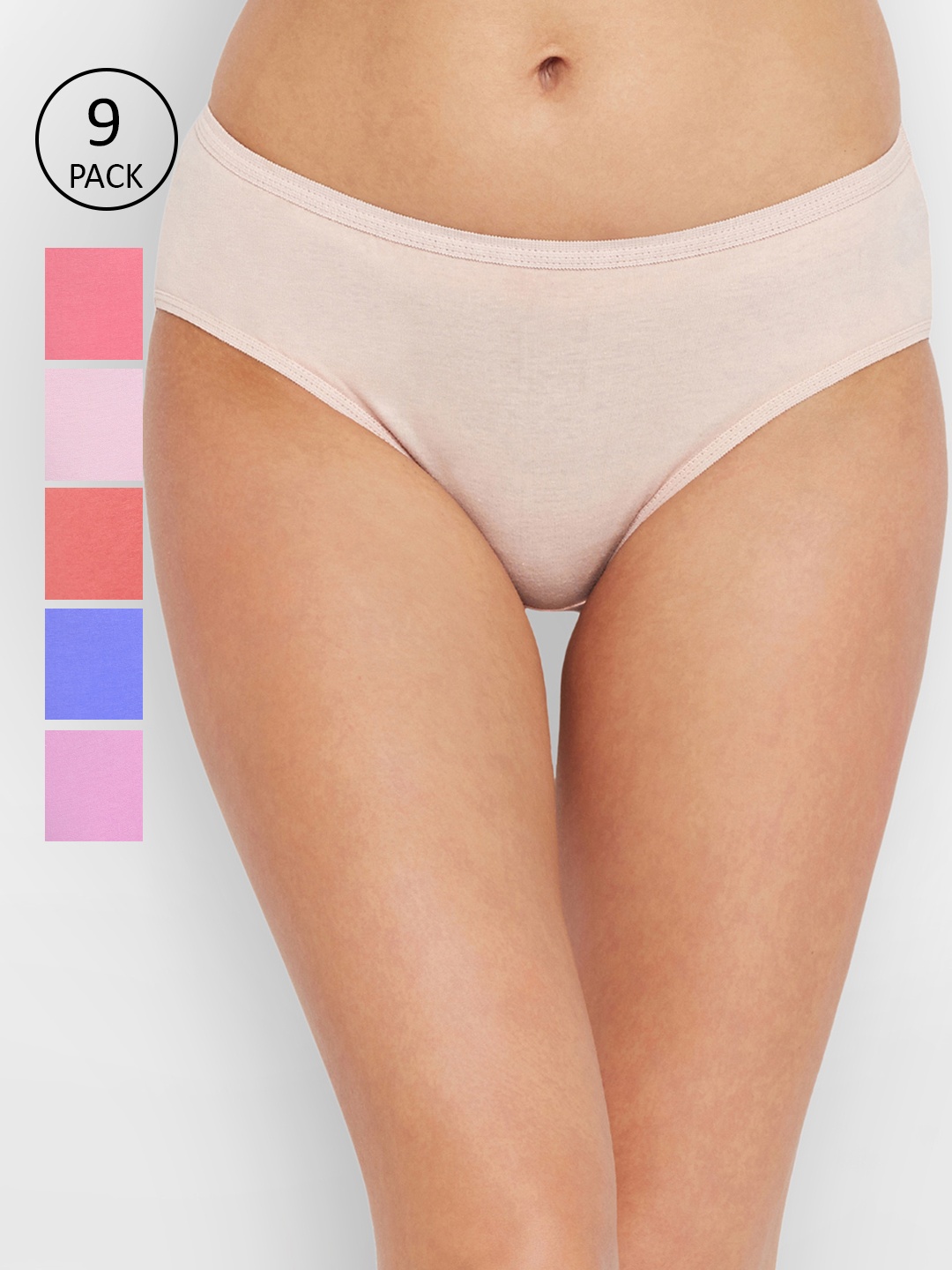 Bodycare Women Assorted Pack of 9 Hipster Briefs E26C-9PCS