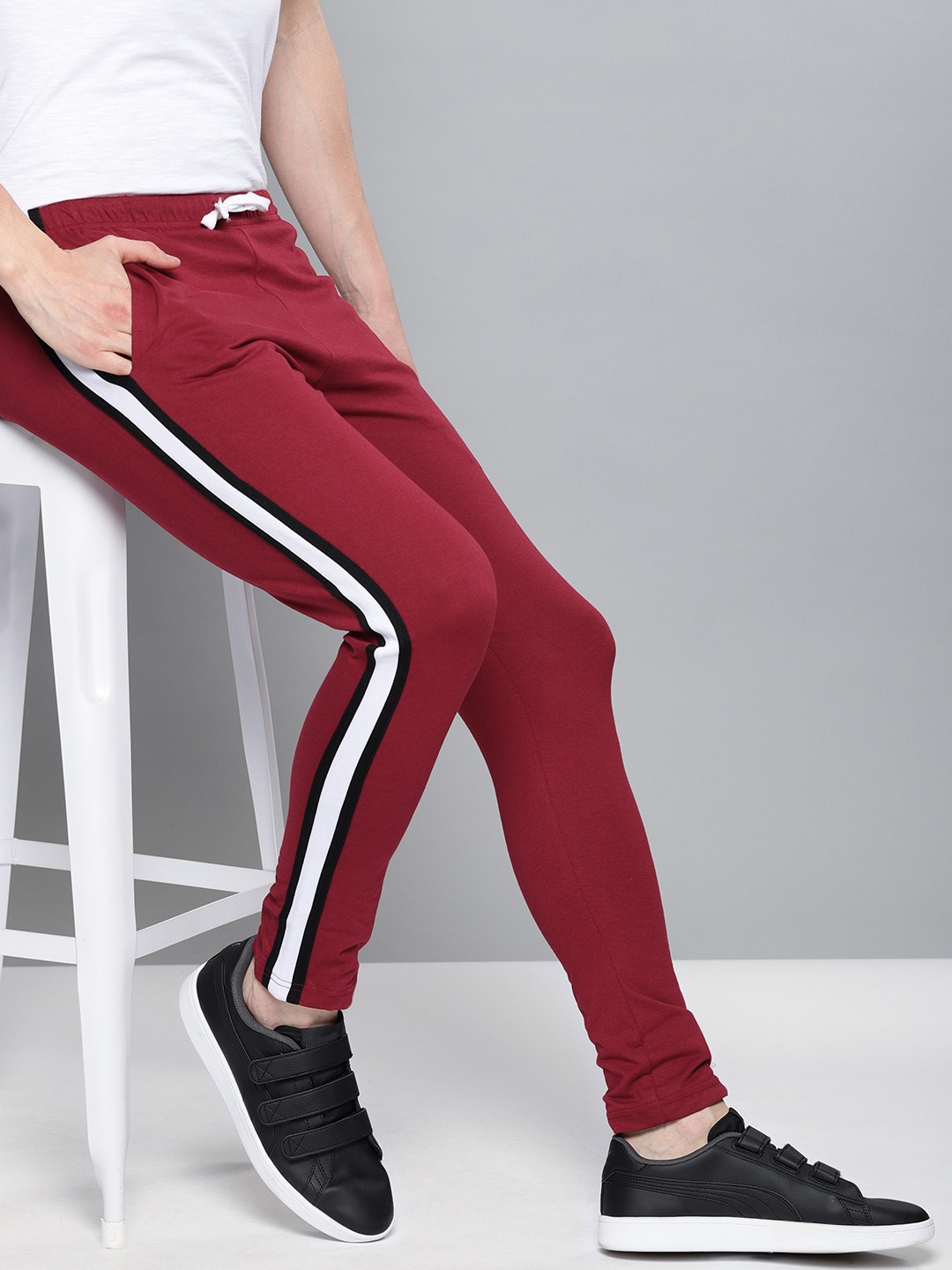 

DILLINGER Men Maroon Solid Slim Fit Track Pants