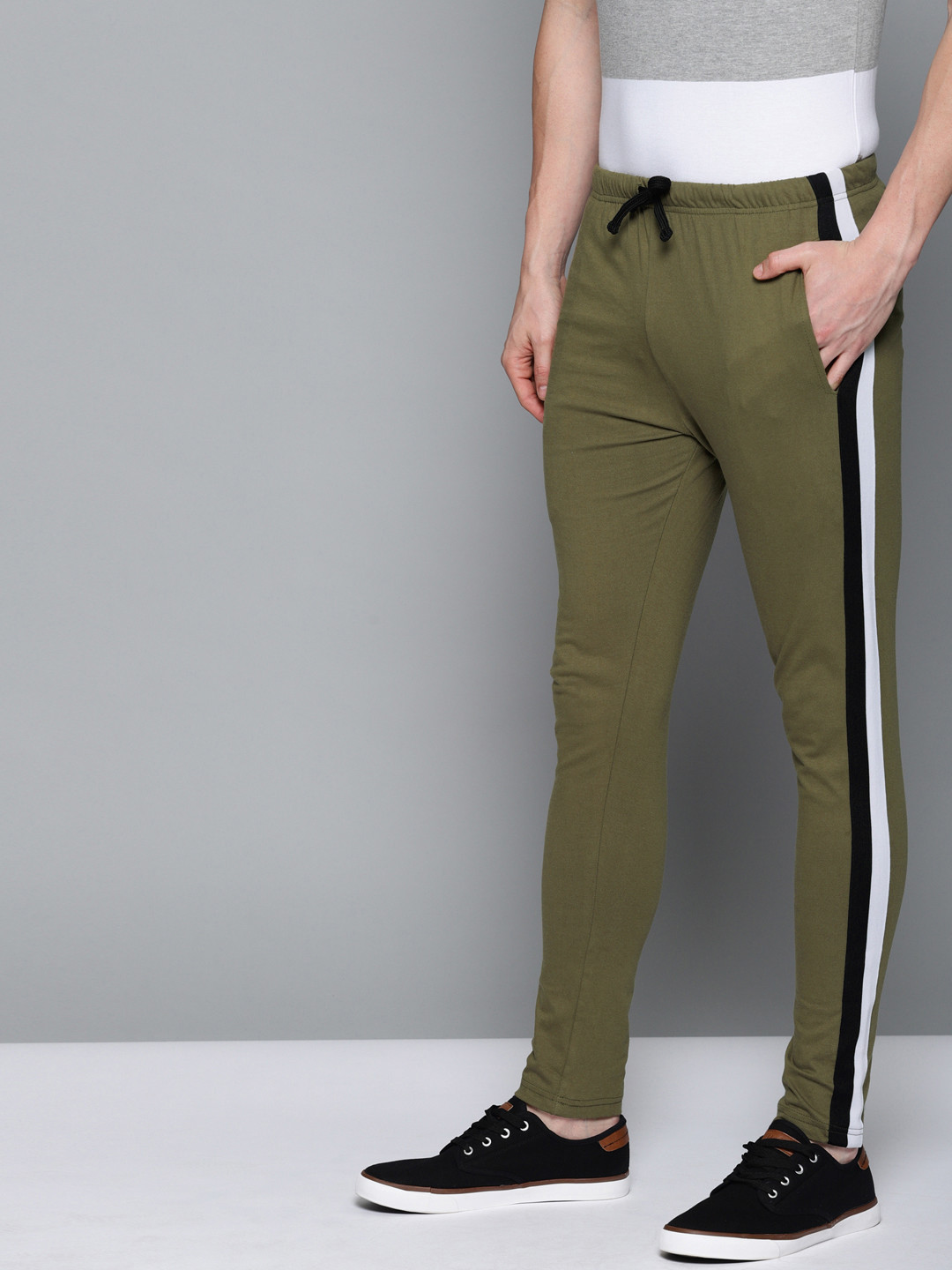 

DILLINGER Men Olive Green Solid Straight Fit Track Pants