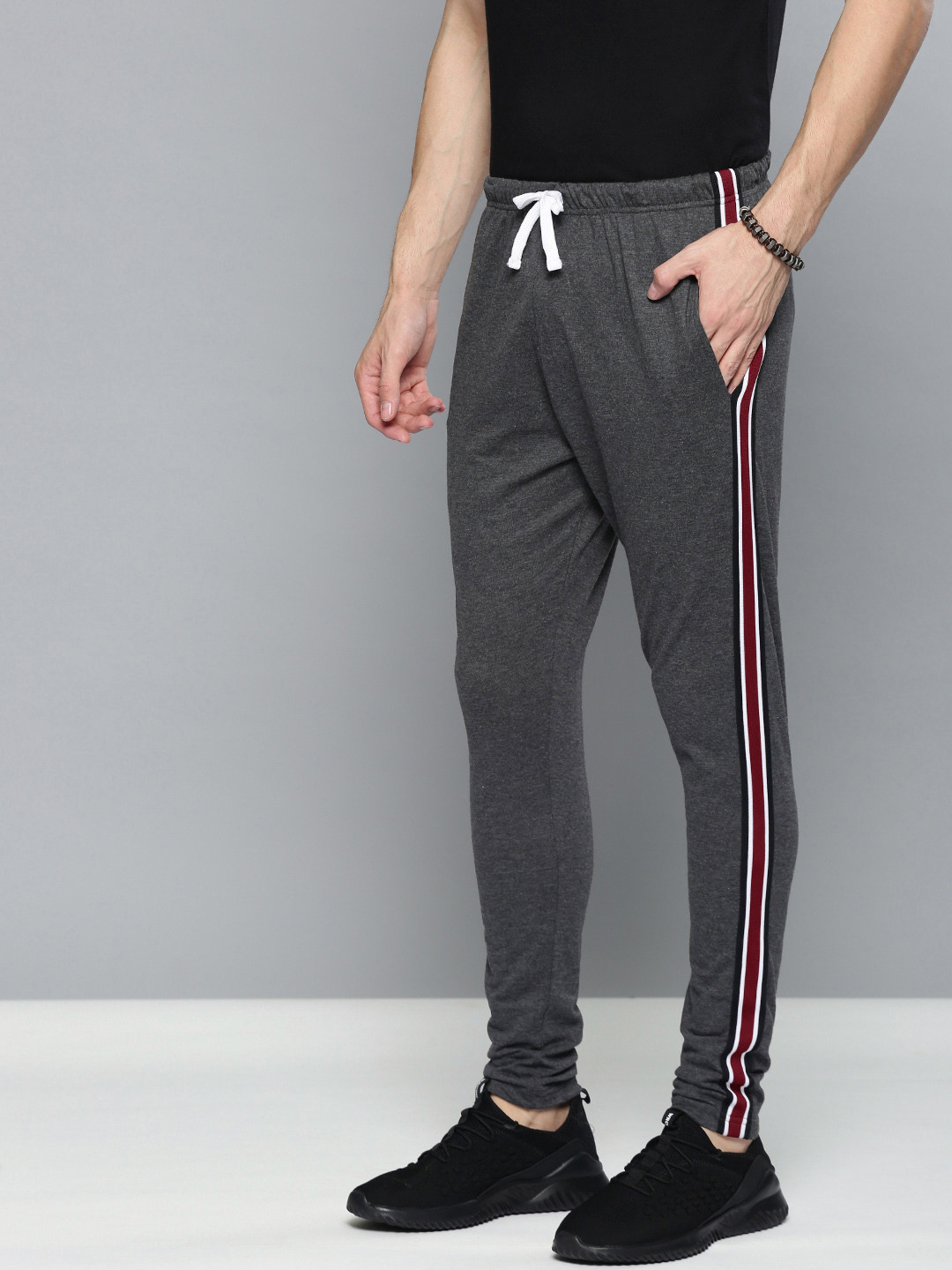 

DILLINGER Men Charcoal Grey Solid Straight Fit Track Pants