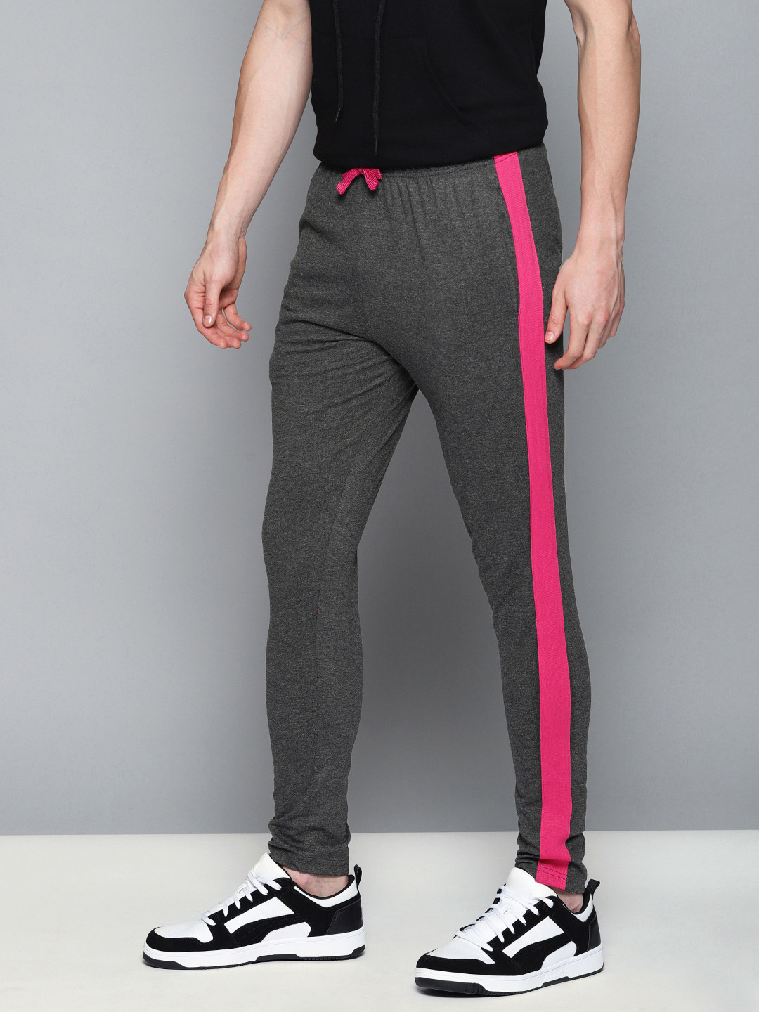 

DILLINGER Men Charcoal Grey Solid Knitted Regular Fit Track Pants
