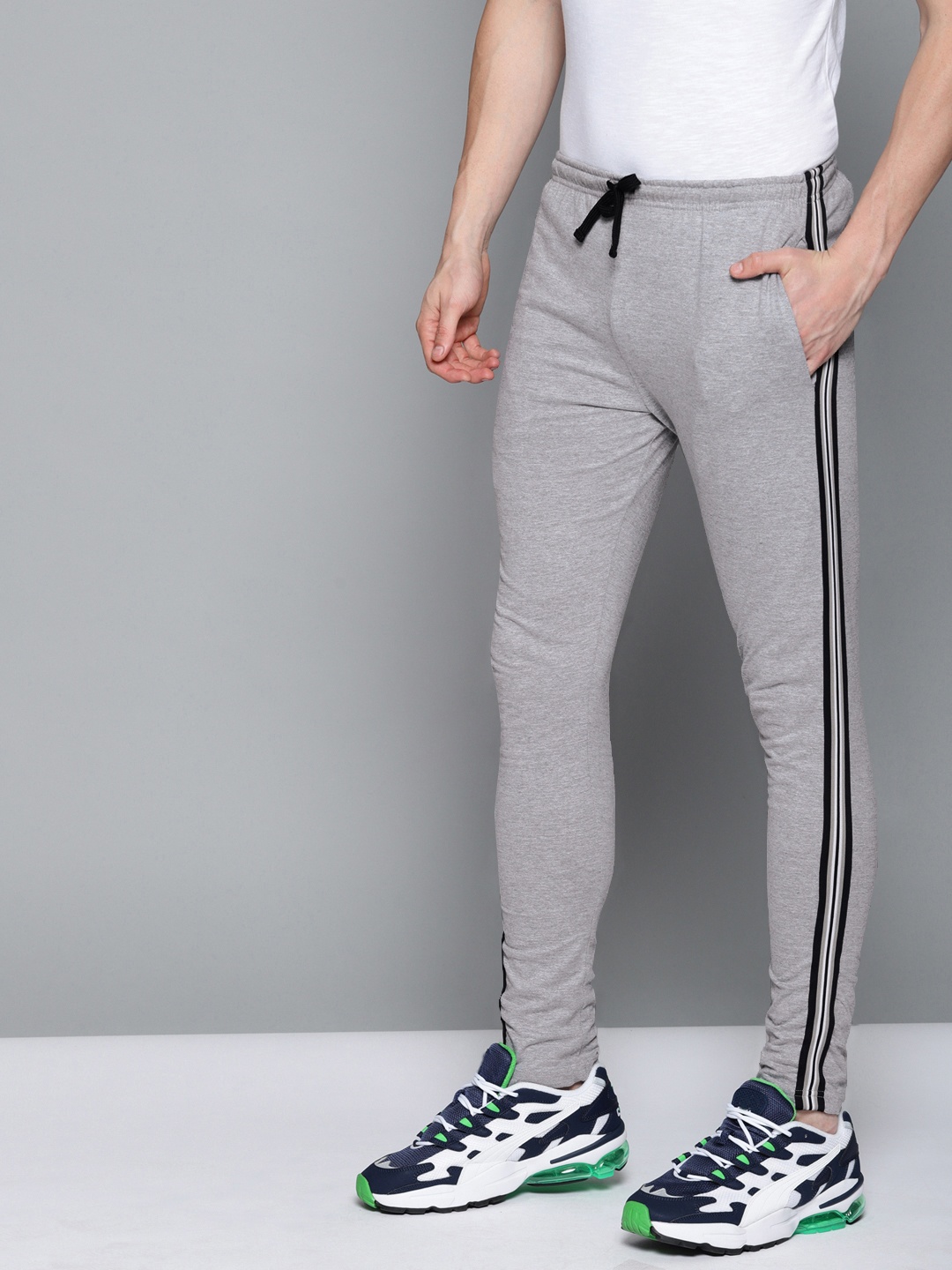 

DILLINGER Men Grey Melange Solid Straight Fit Track Pants