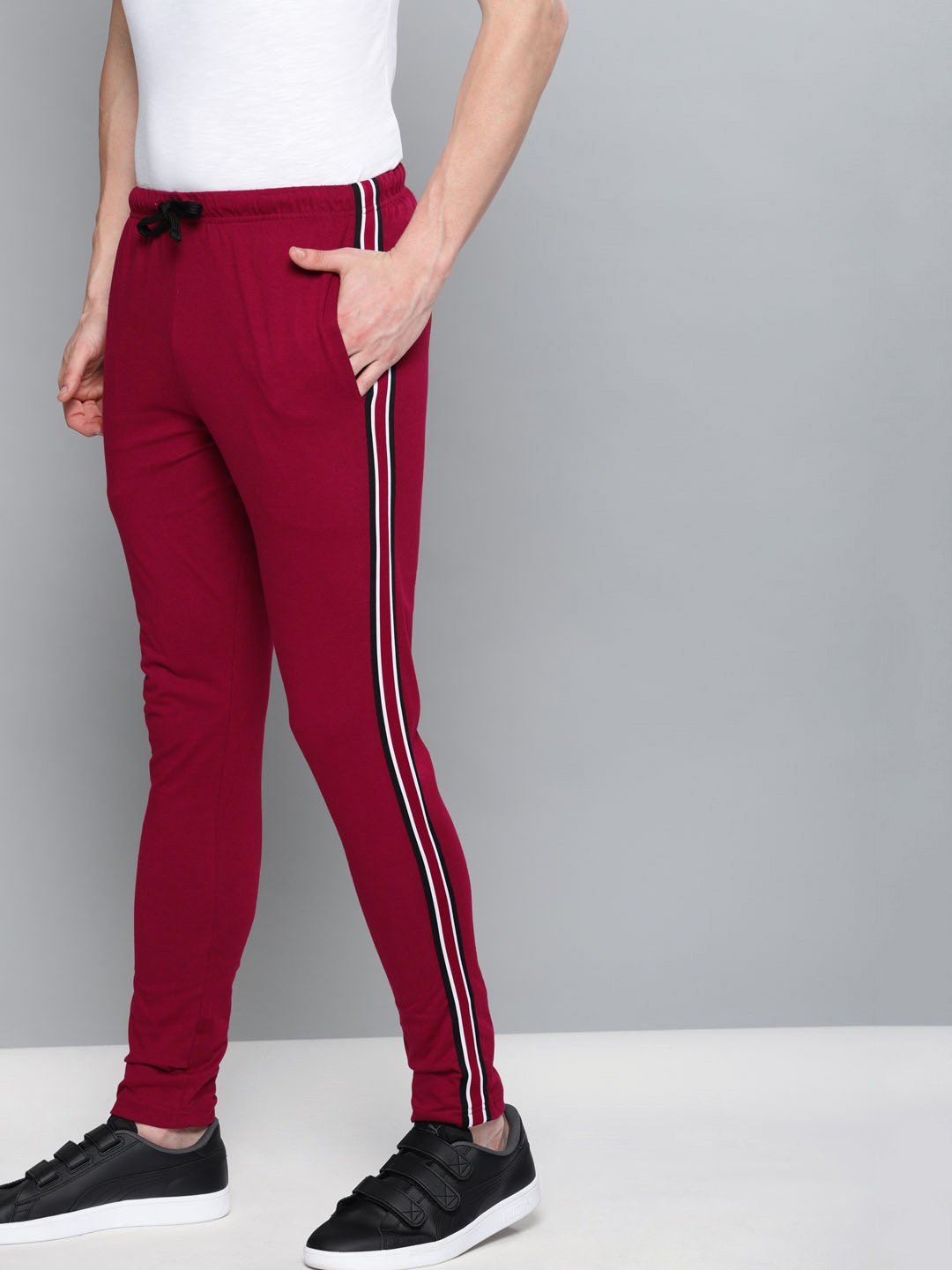 

DILLINGER Men Maroon Solid Slim Fit Track Pants