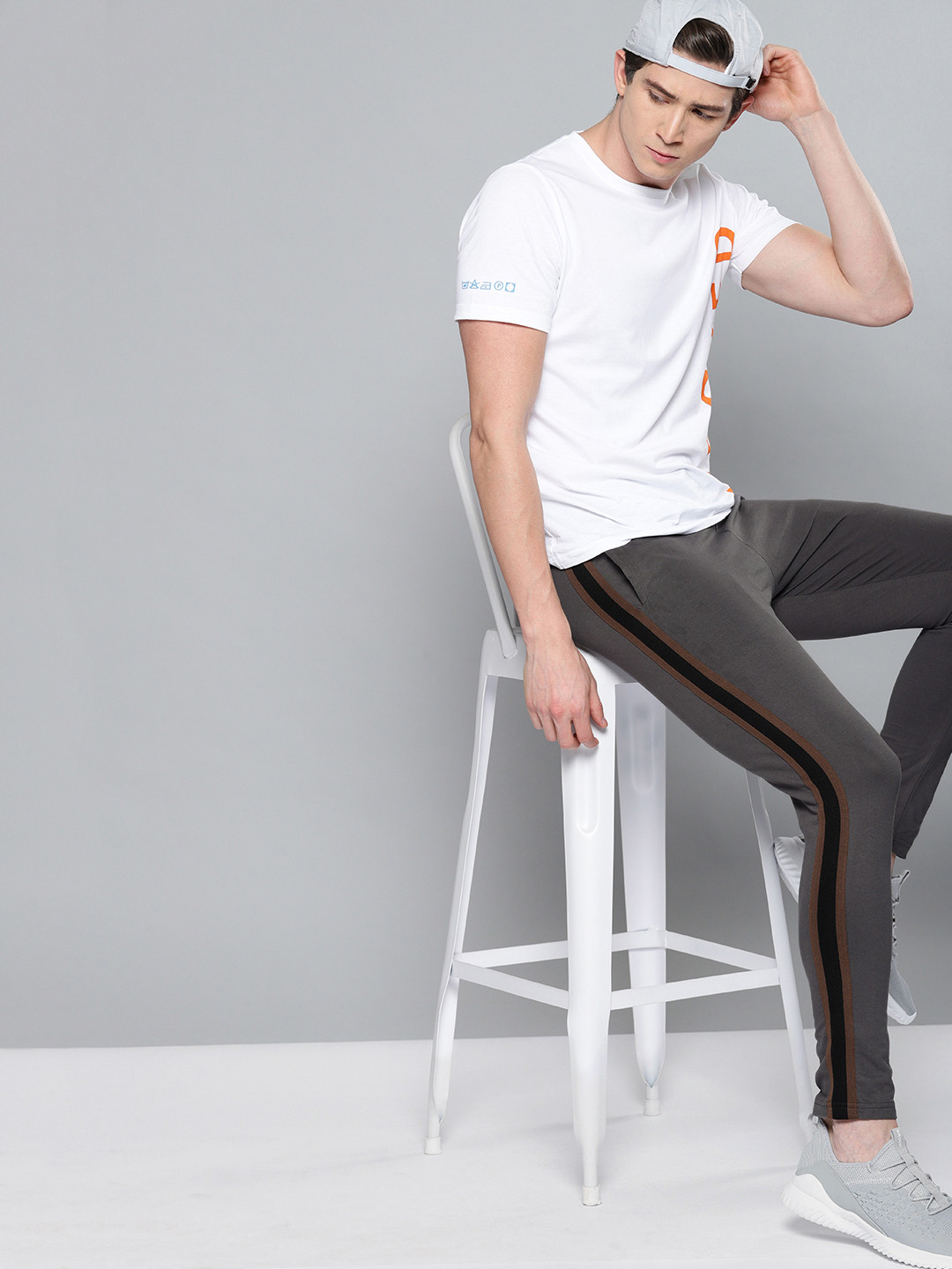 

DILLINGER Men Charcoal Grey Solid Knitted Track Pants