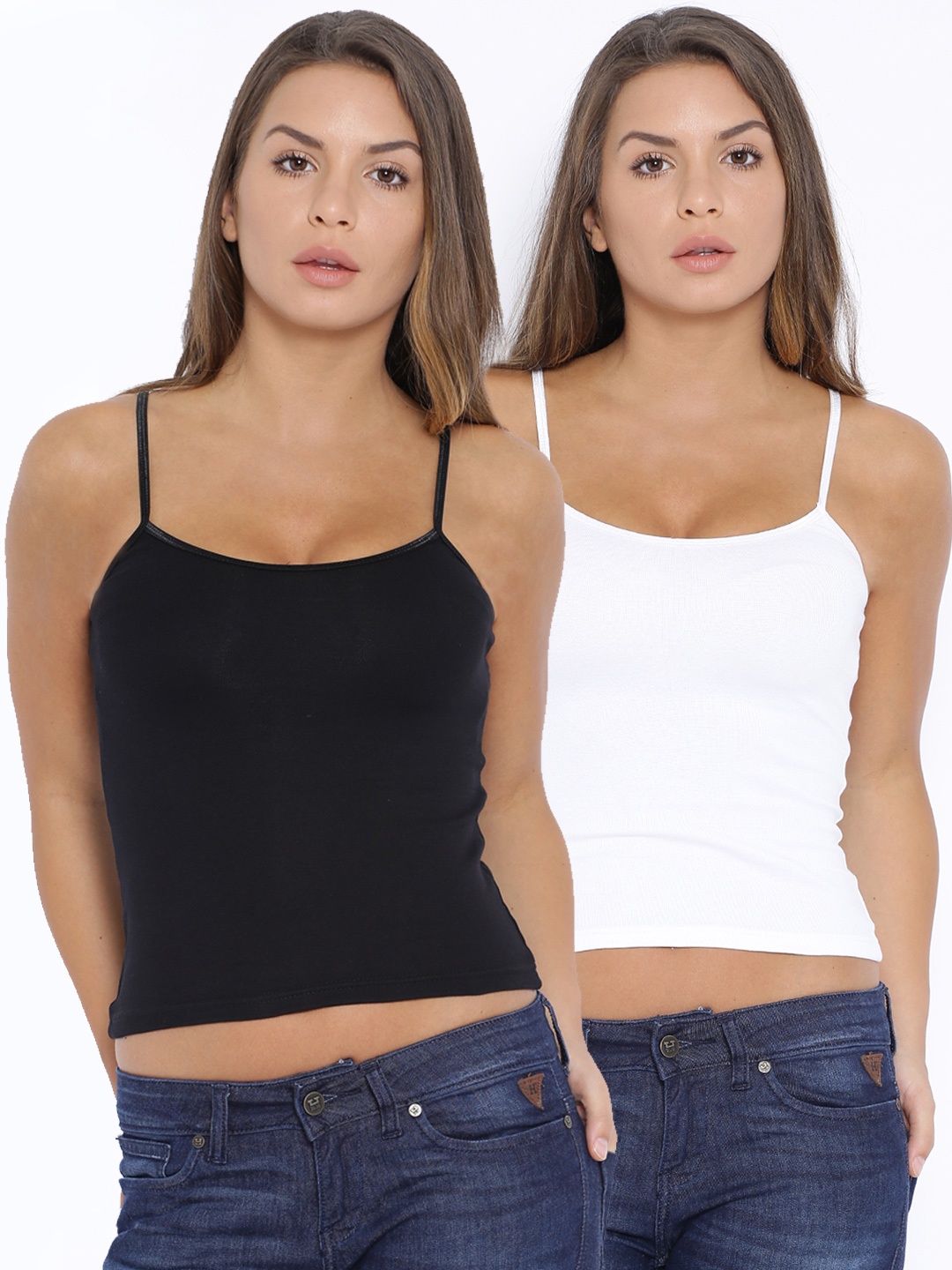 

Red Rose Pack of 2 Camisoles, Black