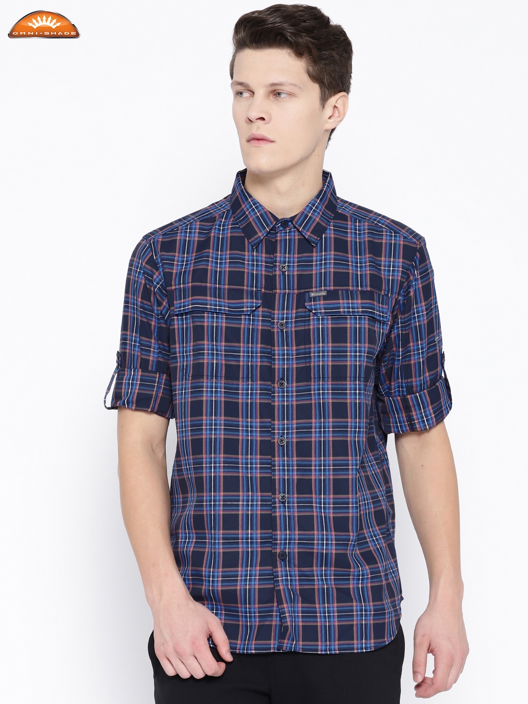 

Columbia Men Blue Silver Ridge 2.0 Plaid Checked Hiking Shirt