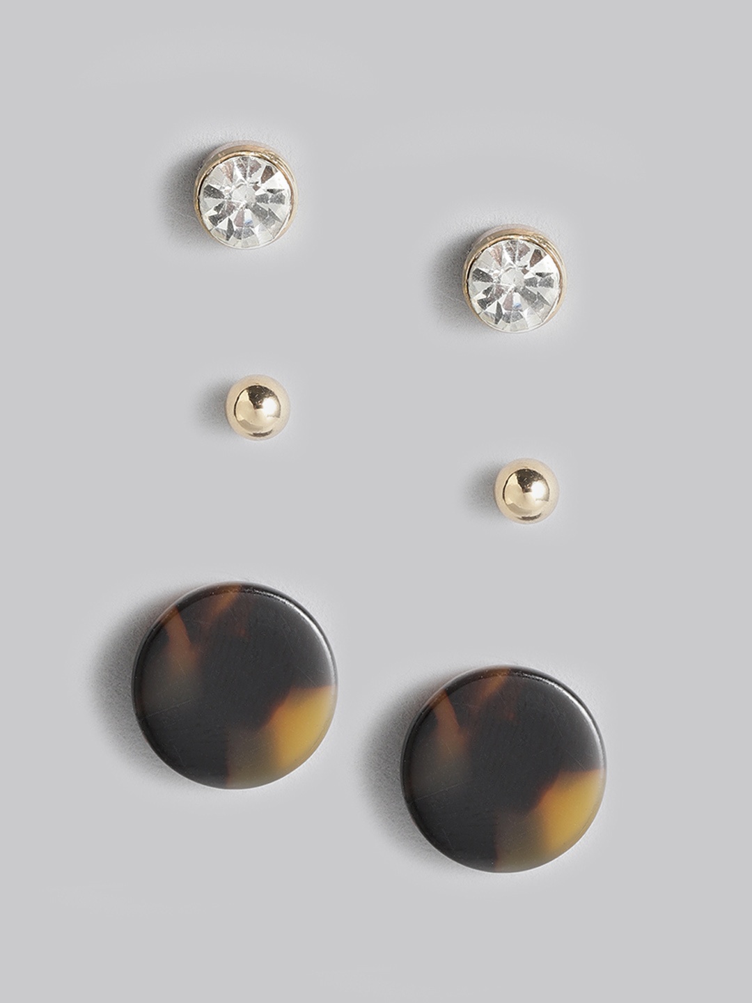 

Accessorize Set of 3 Studs, Brown