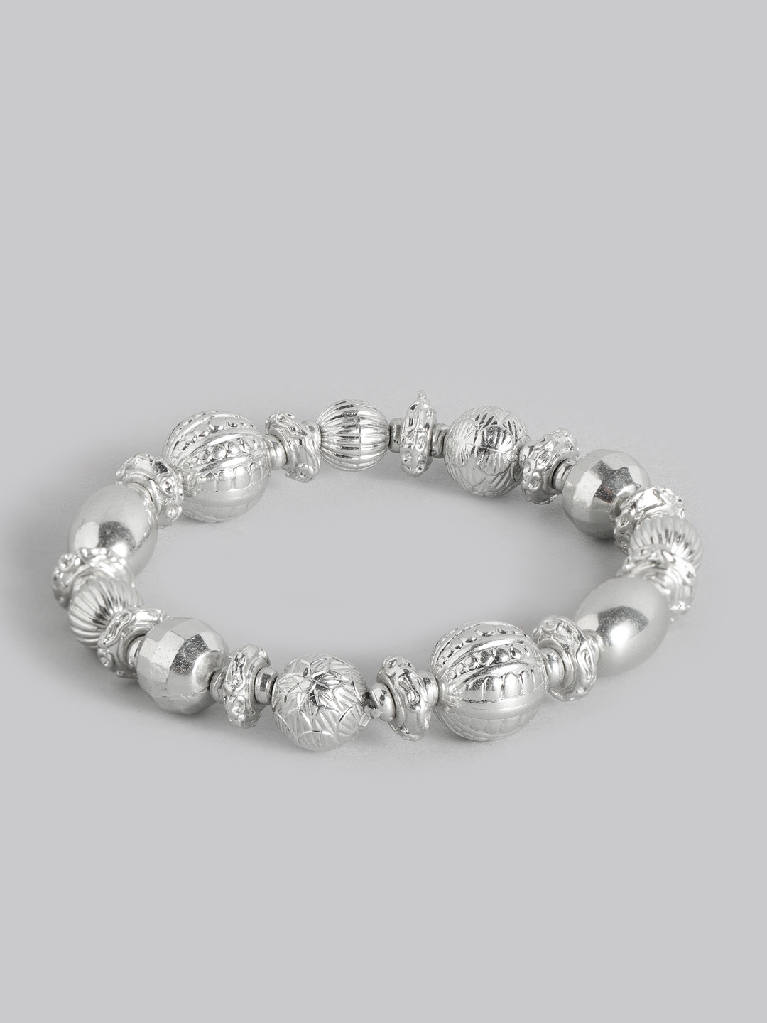 

Accessorize Silver-Toned Beaded Elasticated Bracelet