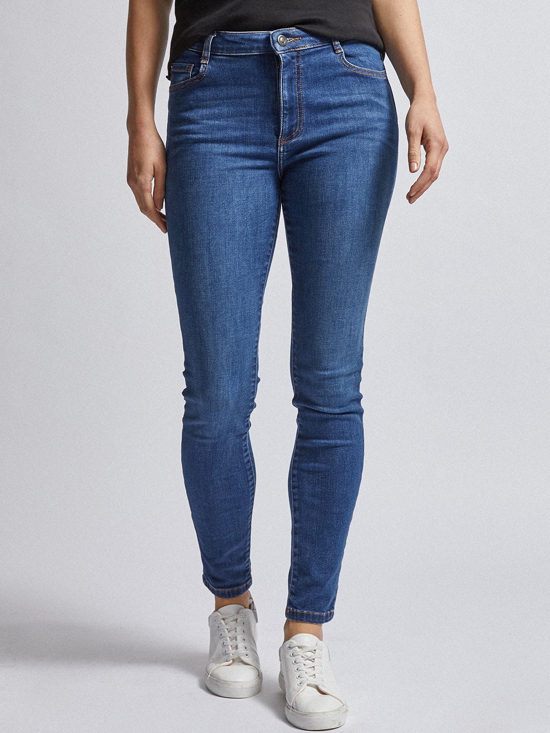 

DOROTHY PERKINS Women Blue Alex Skinny Fit Mid-Rise Clean Look Stretchable Jeans