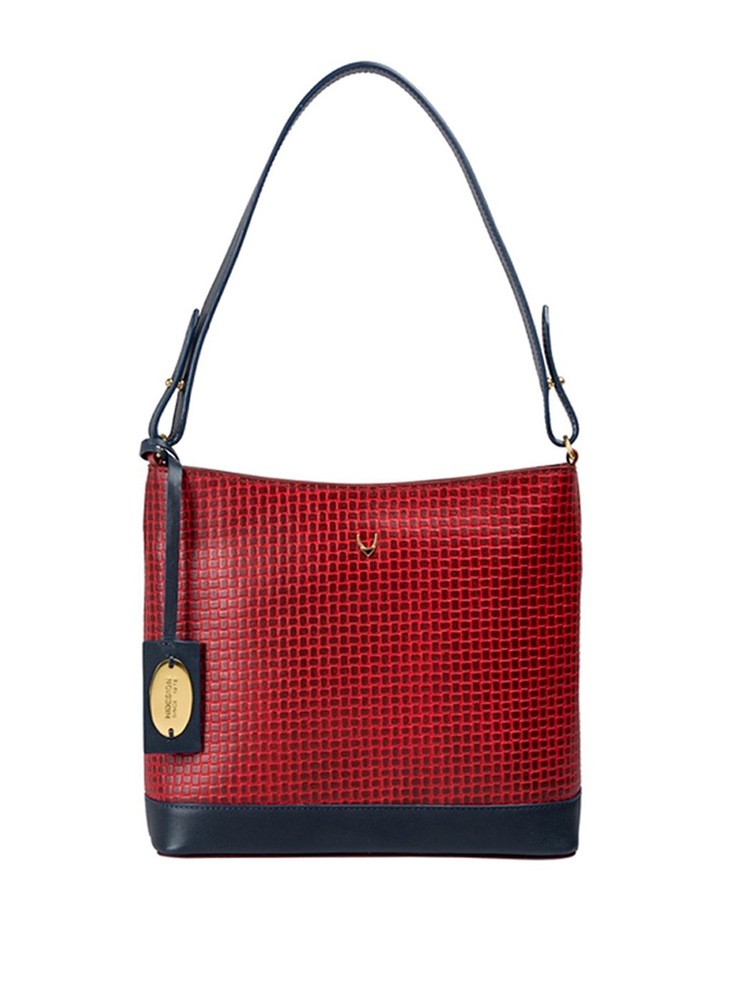 

Hidesign Maroon Printed ARIES 01-MARAK Leather Hobo Bag