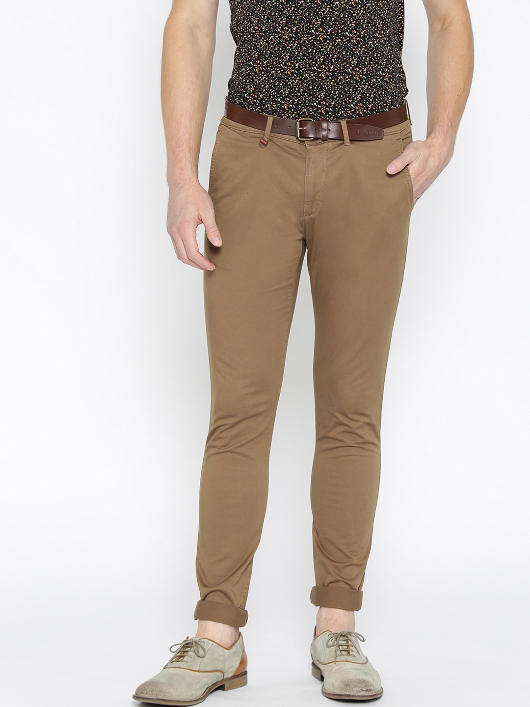 

Blackberrys Men Brown Regular Fit Solid Trousers