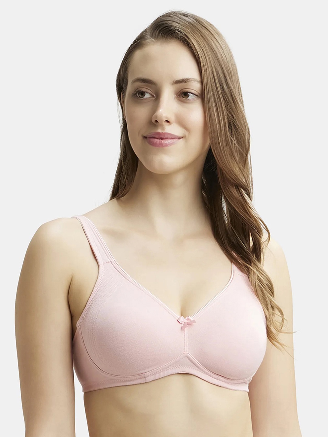 

Jockey Wirefree Non-Padded Super Combed Cotton Full Coverage Everyday Bra-1250, Pink