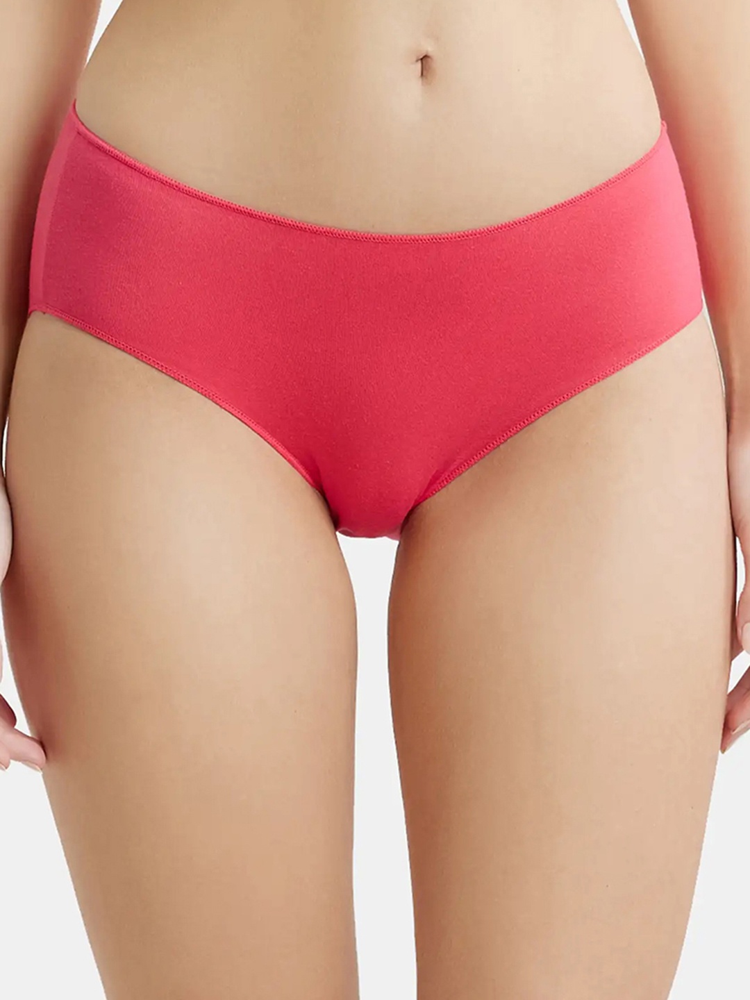

Jockey Women Pink High Coverage Micro Modal Stretch Mid Waist Hipster Briefs 1802-0105